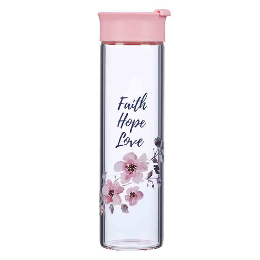 DRINKWARE - Glass Water Bottles - Faith Hope Love