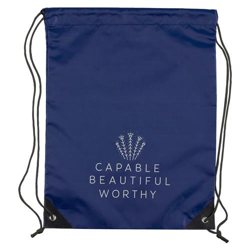 DÉCOR & HOME - Drawstring Bags (Waterproof) - Capable, Beautiful, Worthy (Large Polyester)