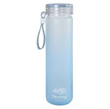 DRINKWARE - Strong Blue Frosted Glass Water Bottle (Glass Bottle)