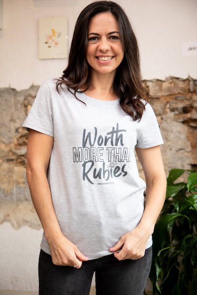 T-Shirt - Worth More Than Rubies - Grey