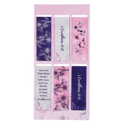 Magnetic Page Markers - Faith Hope Love (Set of 6)