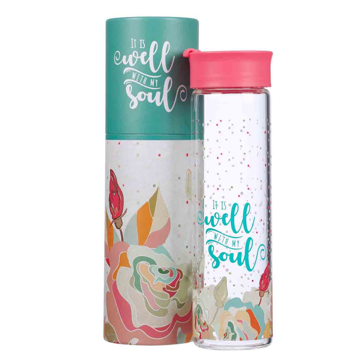 DRINKWARE - Glass Water Bottles - It Is Well With My Soul