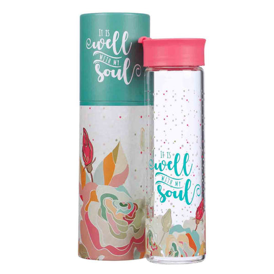 DRINKWARE - Glass Water Bottles - It Is Well With My Soul