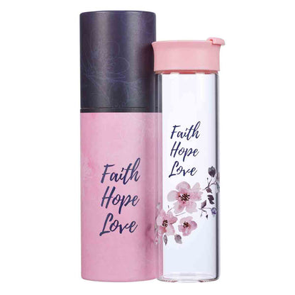 DRINKWARE - Glass Water Bottles - Faith Hope Love