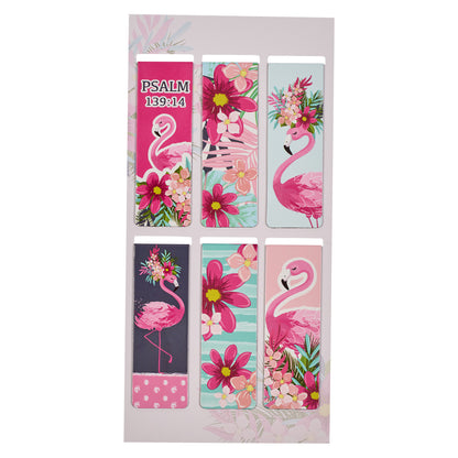 Magnetic Page Markers - Fearfully & Wonderfully Made, Flamingo (Set of 6)