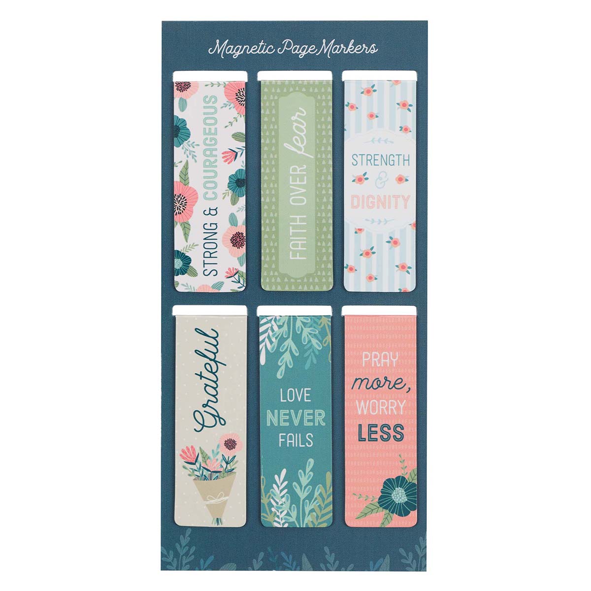 Magnetic Page Markers - Floral Garden (Set of 6)