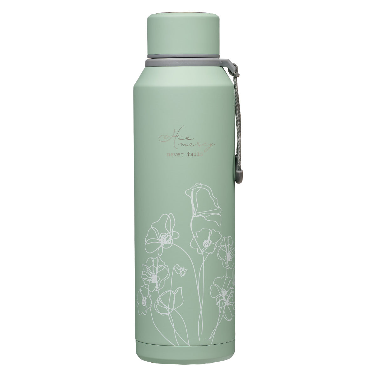 DRINKWARE - Stainless Steel Water Bottle - His Mercy Never Fails (Green)