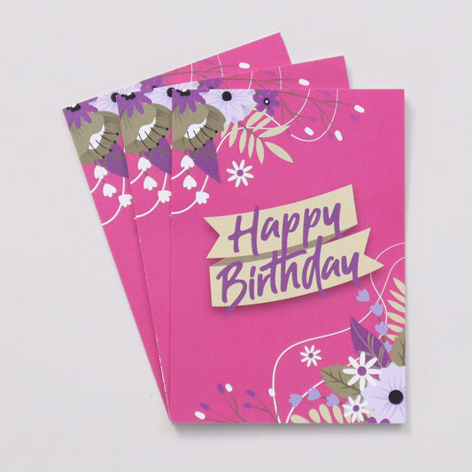 CARDS - Birthday - Pink (Set of 3)