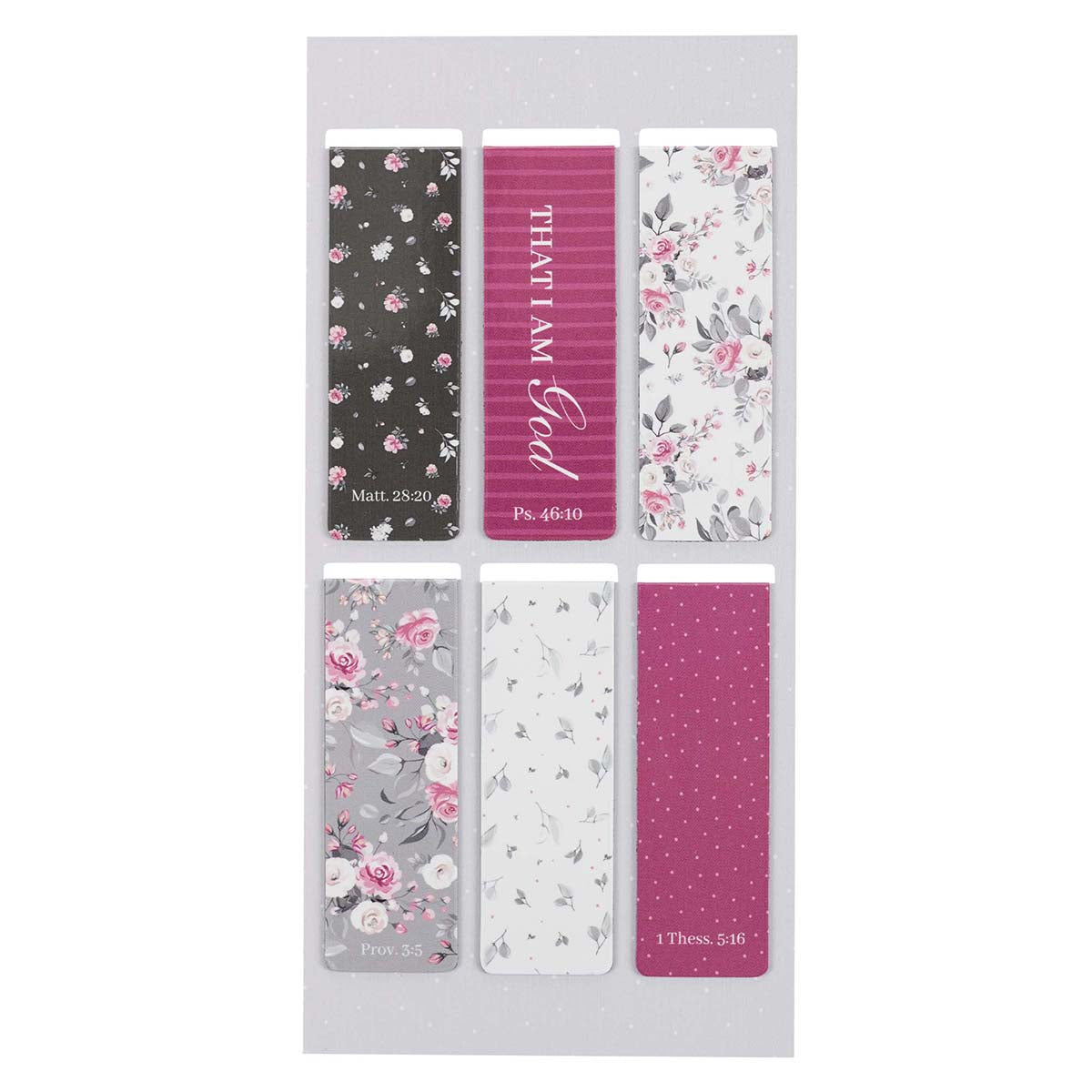 Magnetic Page Markers - Pink Roses (Set of 6)